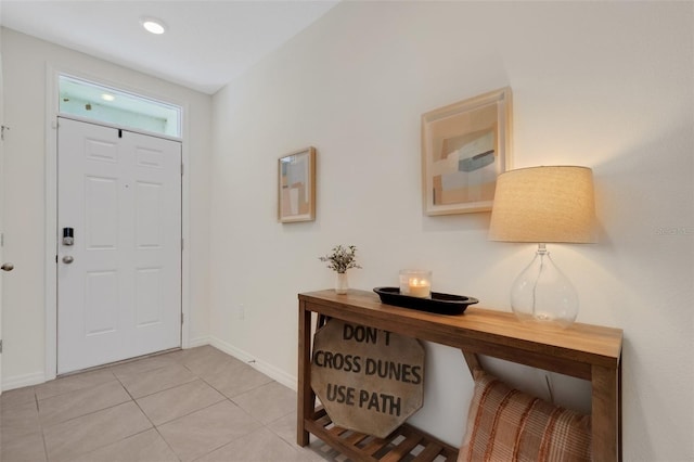 entryway featuring light tile patterned floors