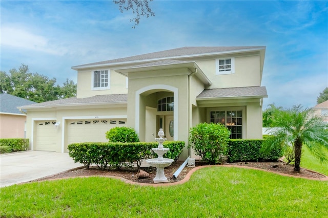 view of front of house featuring a front lawn