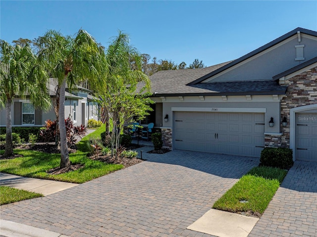 view of front of property featuring a garage