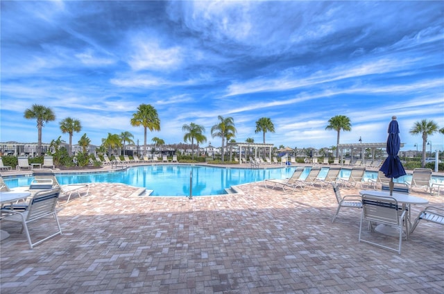 view of pool with a patio area