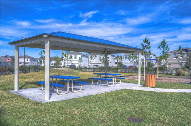 view of home's community featuring a gazebo and a yard