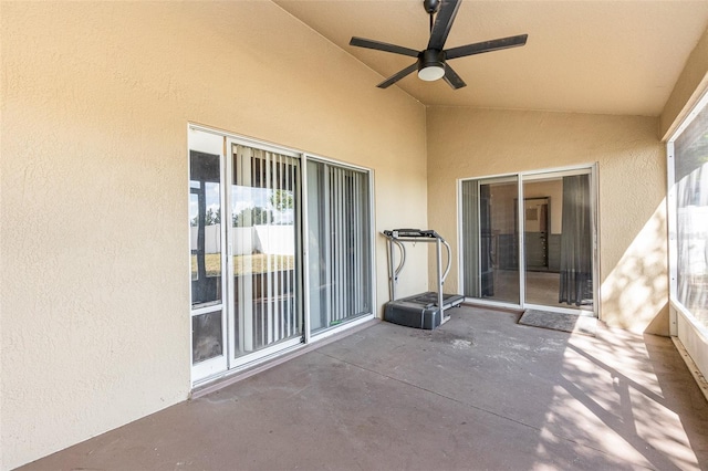 view of patio / terrace featuring ceiling fan