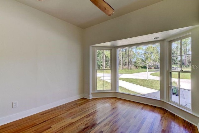 spare room with light wood-type flooring