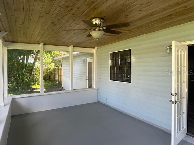 view of patio / terrace featuring ceiling fan