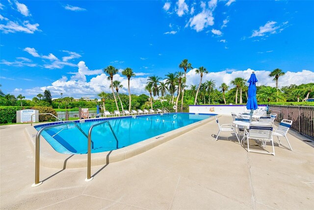 view of pool featuring a patio area