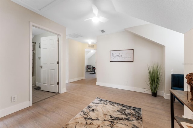 interior space with light hardwood / wood-style flooring