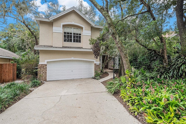 view of front of property featuring a garage