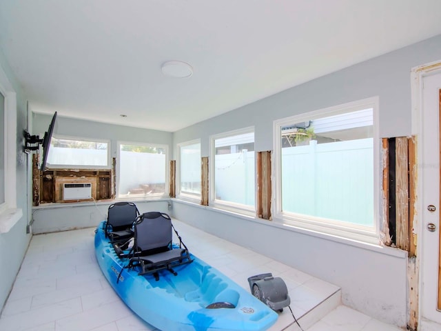 sunroom with cooling unit