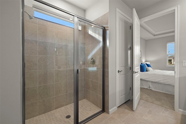 bathroom featuring an enclosed shower