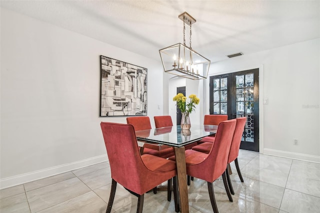 dining room with french doors