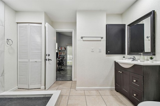 bathroom featuring vanity and tile patterned floors