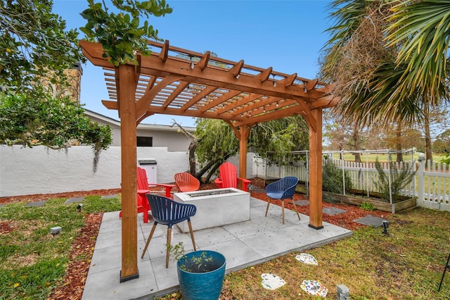 view of patio / terrace with a pergola