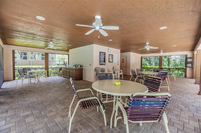 dining room with plenty of natural light