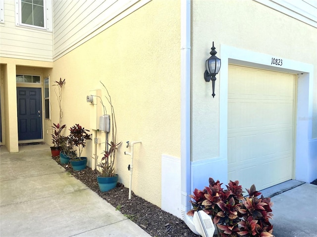 entrance to property with a garage