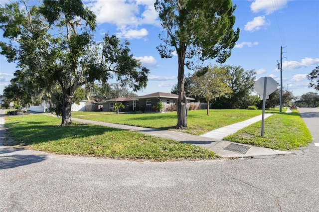 view of front of home with a front yard