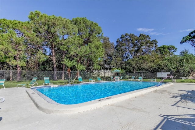 view of pool featuring a patio area