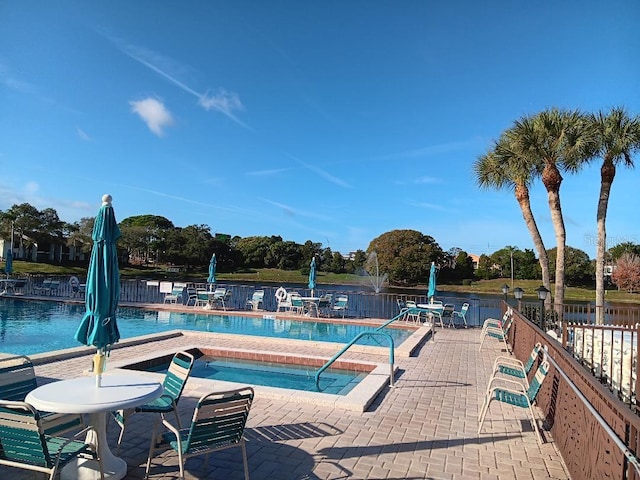 view of pool with a patio area