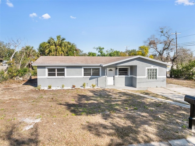 view of single story home