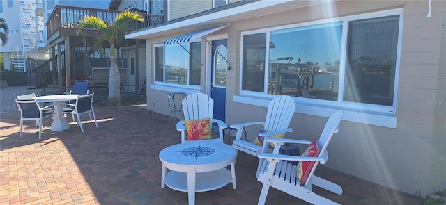 view of patio / terrace featuring a balcony