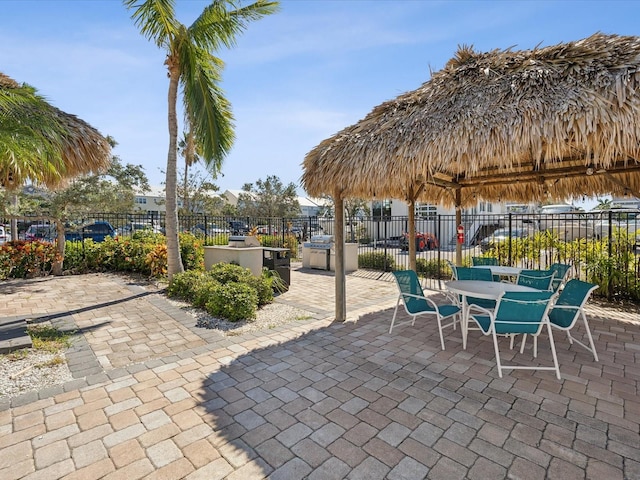 view of patio / terrace featuring a gazebo