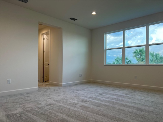 view of carpeted spare room