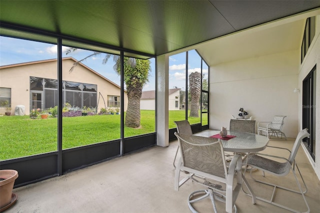 view of sunroom