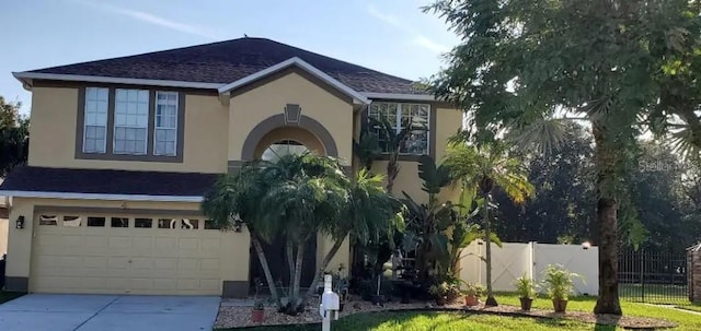 view of front facade with a garage