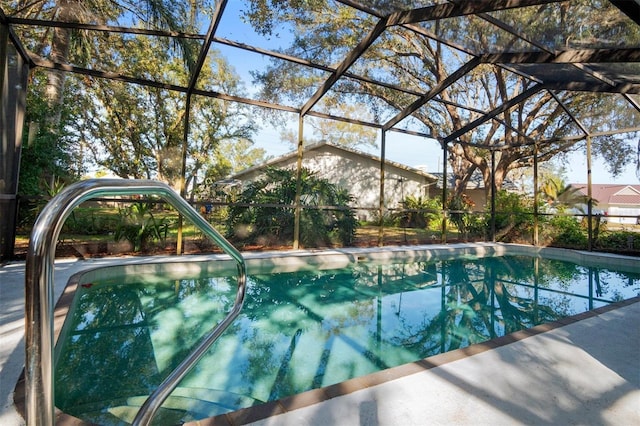 pool featuring glass enclosure