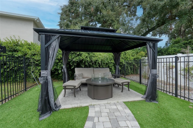 view of patio with a gazebo