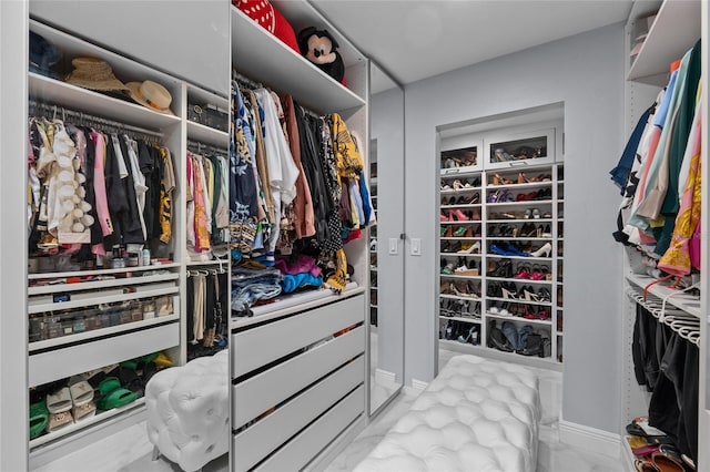 view of walk in closet