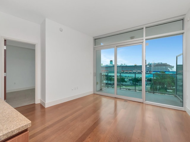 unfurnished room with hardwood / wood-style floors