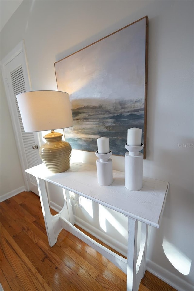 room details featuring hardwood / wood-style floors