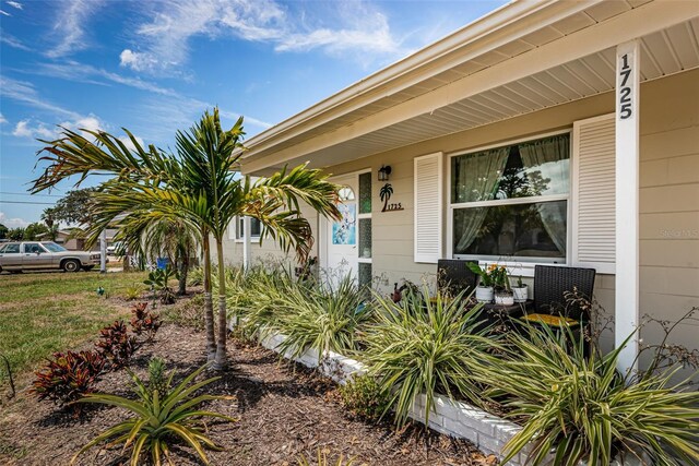 doorway to property featuring covered porch