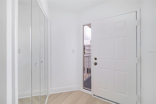 entrance foyer featuring light wood-type flooring