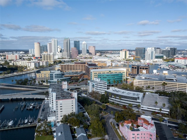 view of city with a water view