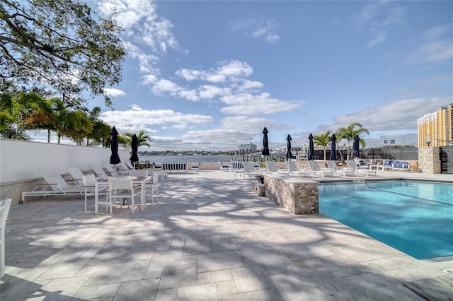 view of pool with a patio area