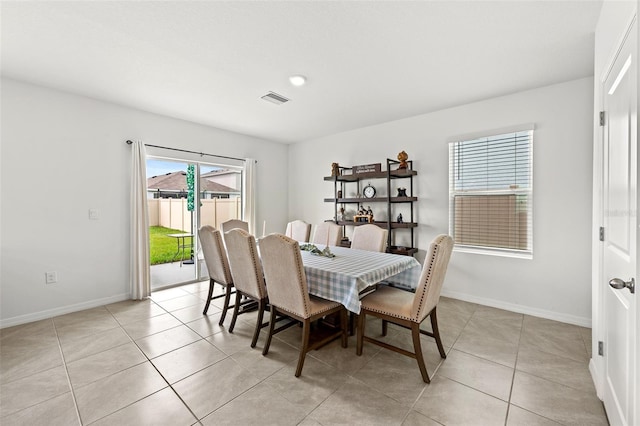 view of tiled dining space