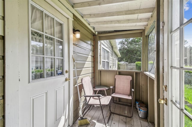 sunroom with plenty of natural light