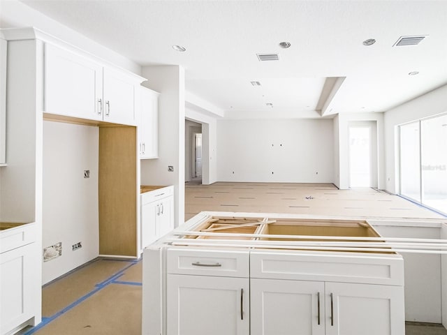 kitchen with white cabinetry