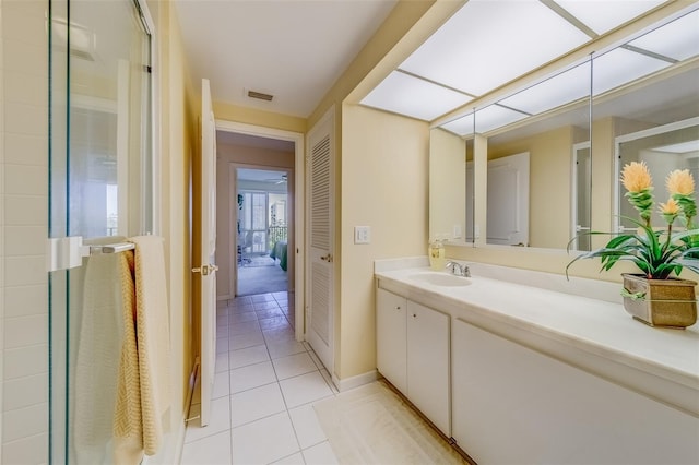 bathroom featuring vanity and tile patterned floors