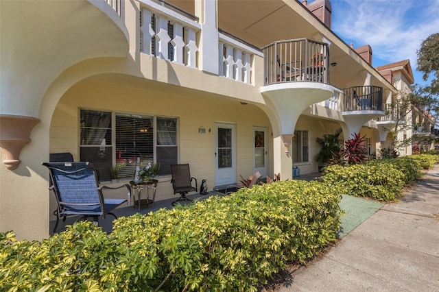 exterior space with a balcony