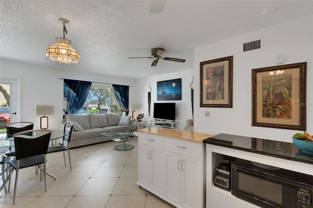 2298 Netherlands Dr Unit 4, Clearwater, FL 33763 - living room featuring ceiling fan and a textured ceiling