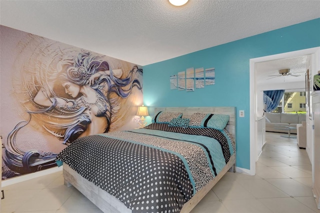 2298 Netherlands Dr Unit 4, Clearwater, FL 33763 - bedroom with a textured ceiling, tile patterned floors, and baseboards
