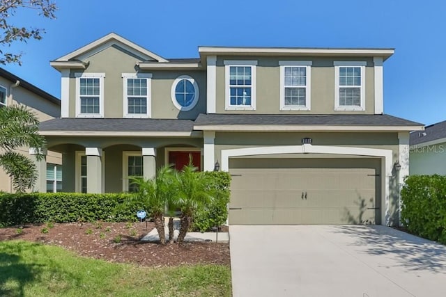 view of front facade featuring a garage