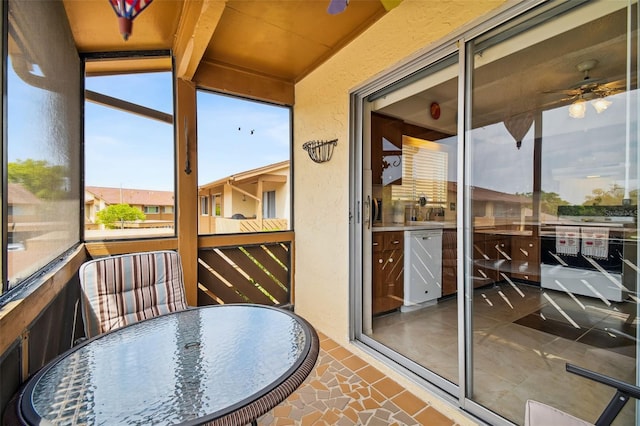 4028 Davit Dr Unit 4028, New Port Richey, FL 34652 - sunroom / solarium with ceiling fan, plenty of natural light, and outdoor dining area