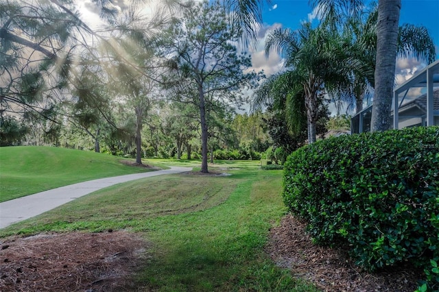 view of home's community featuring a lawn