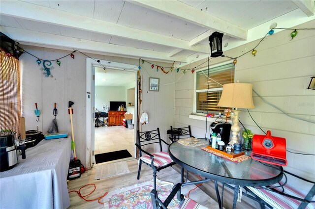 basement featuring hardwood / wood-style floors