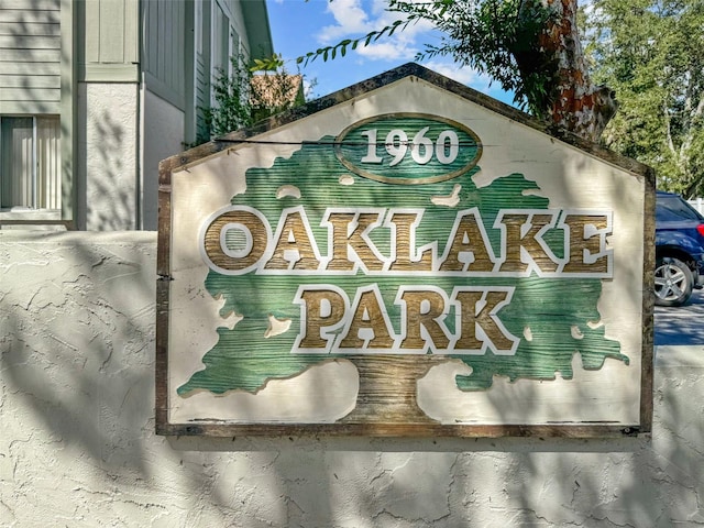 view of community sign