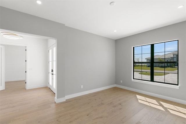 empty room featuring light wood-type flooring