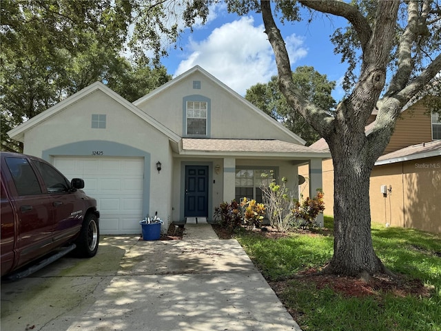 view of front facade with a garage